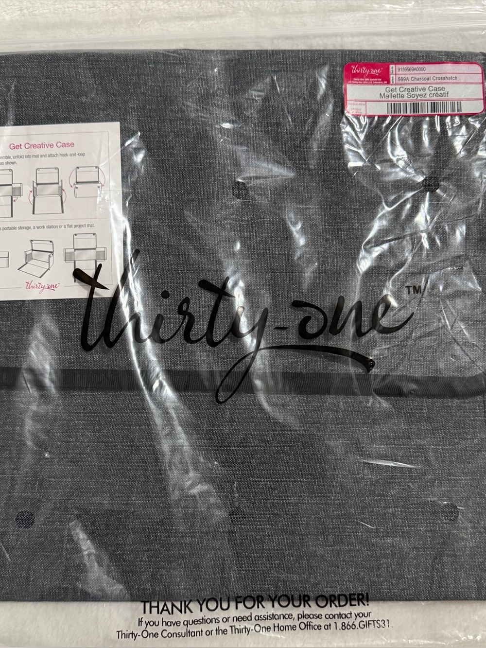 Thirty-One Charcoal Get Creative Case NIB